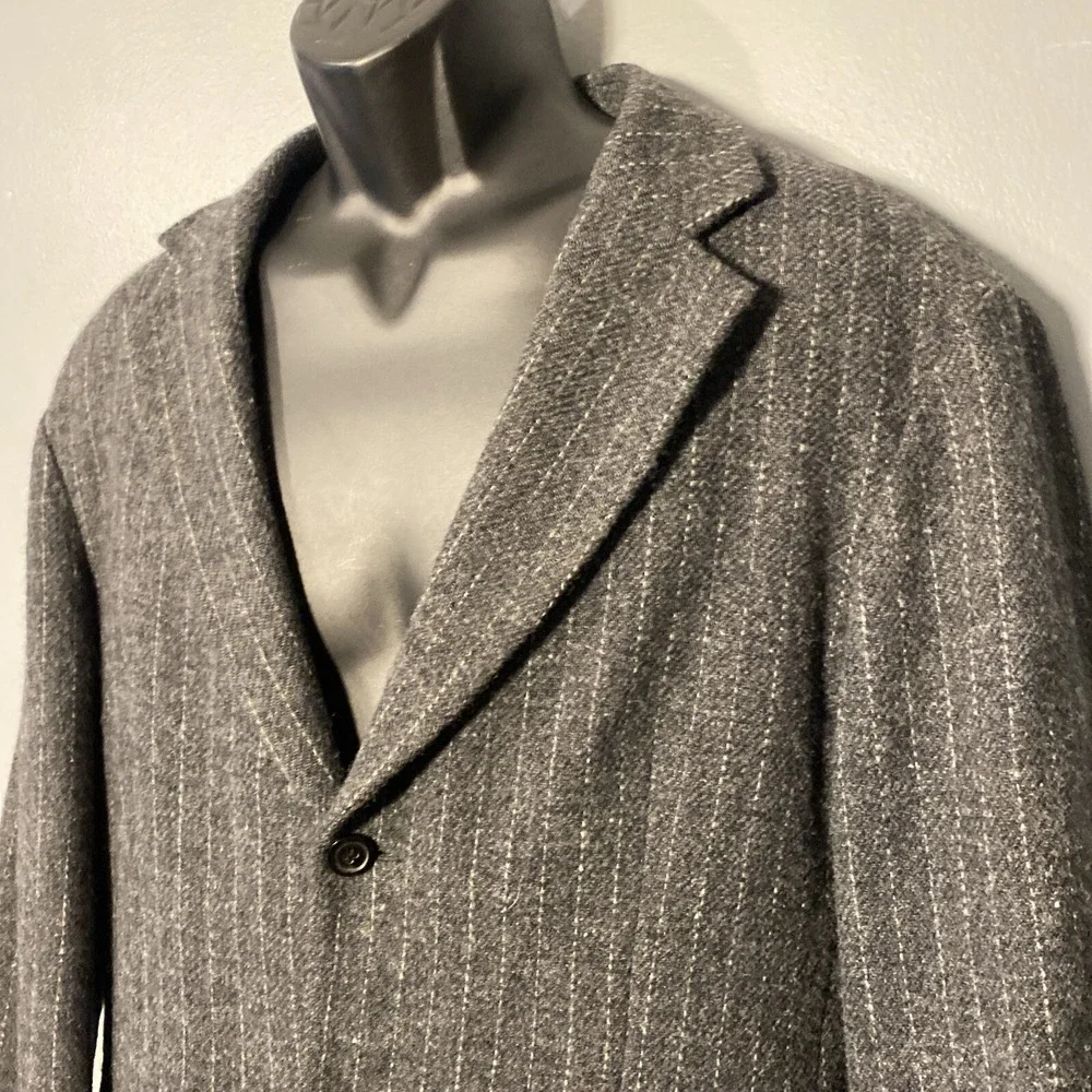 Hugo Boss Harris Tweed Pin Strip Jacket 100% Virgin Wool 42L Mens Vintage‎